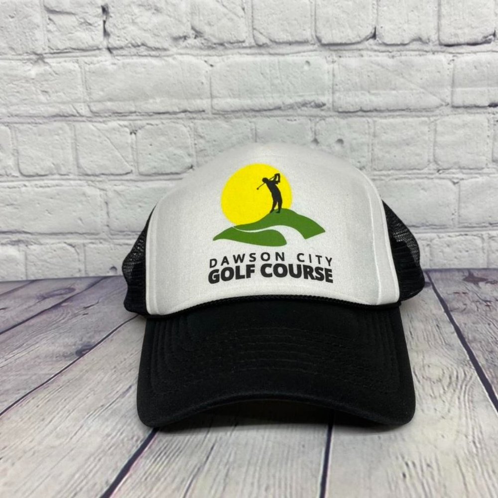 Dawson City Golf Course Trucker Hat Rope Cap Adjustable Snapback White Black